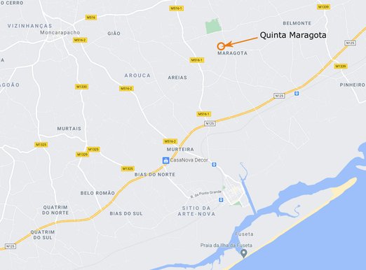 lokatie vakantiewoningen accommodatie Quinta Maragota | Oost Algarve Moncarapacho Fuseta Faro